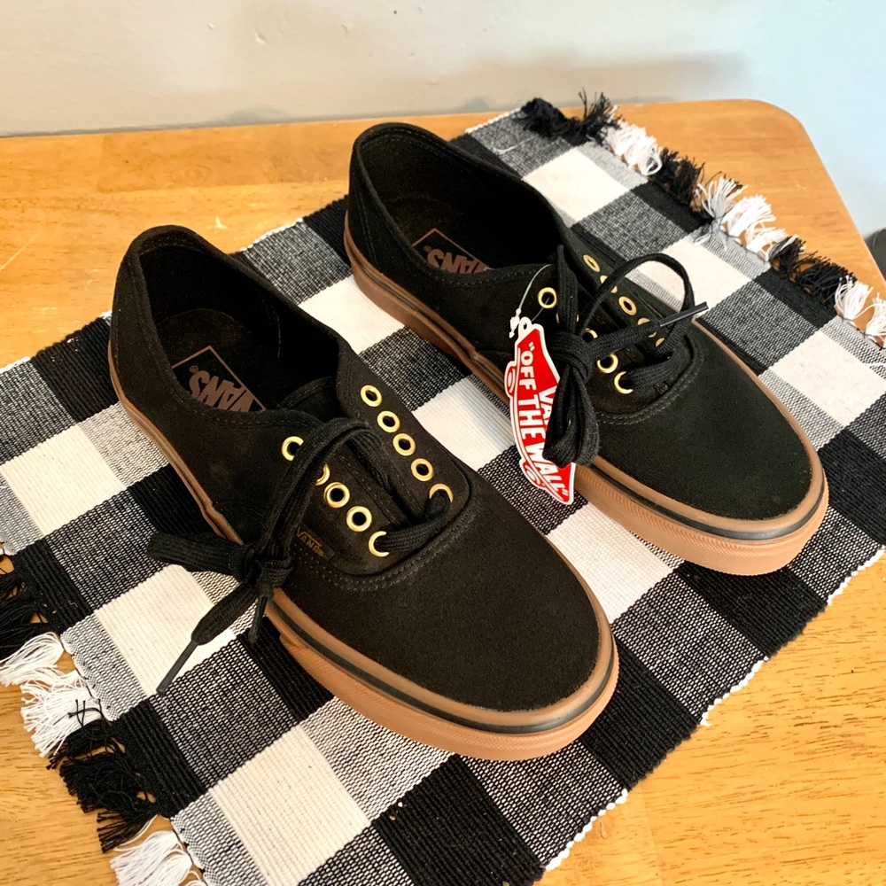 Black Gum Bottom Vans, men size 8.5, women size 10